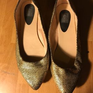 Gold & Black Flats